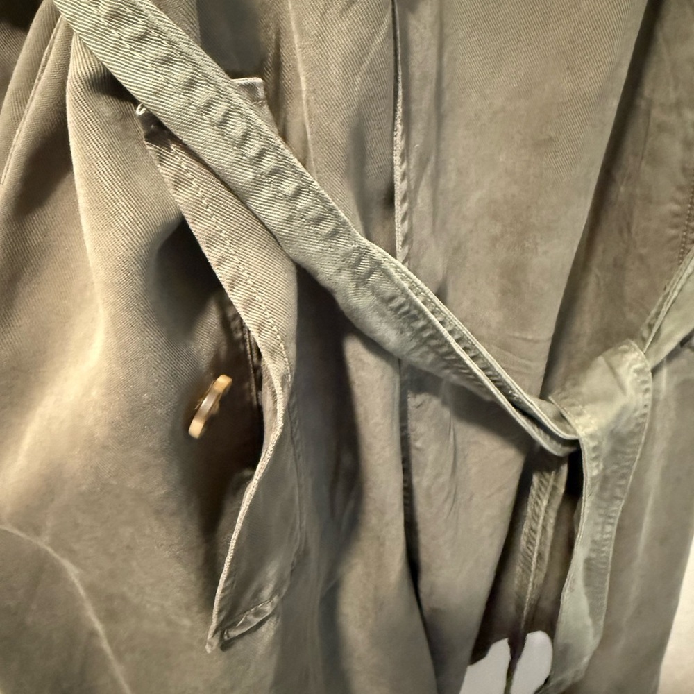 American Eagle Outfitters Olive Trench Coat - Picture 4 of 8